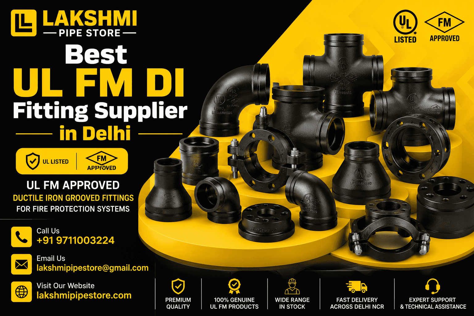 Best UL FM DI Fitting Supplier in Delhi – Premium Fire Protection Ductile Iron Pipe Fittings