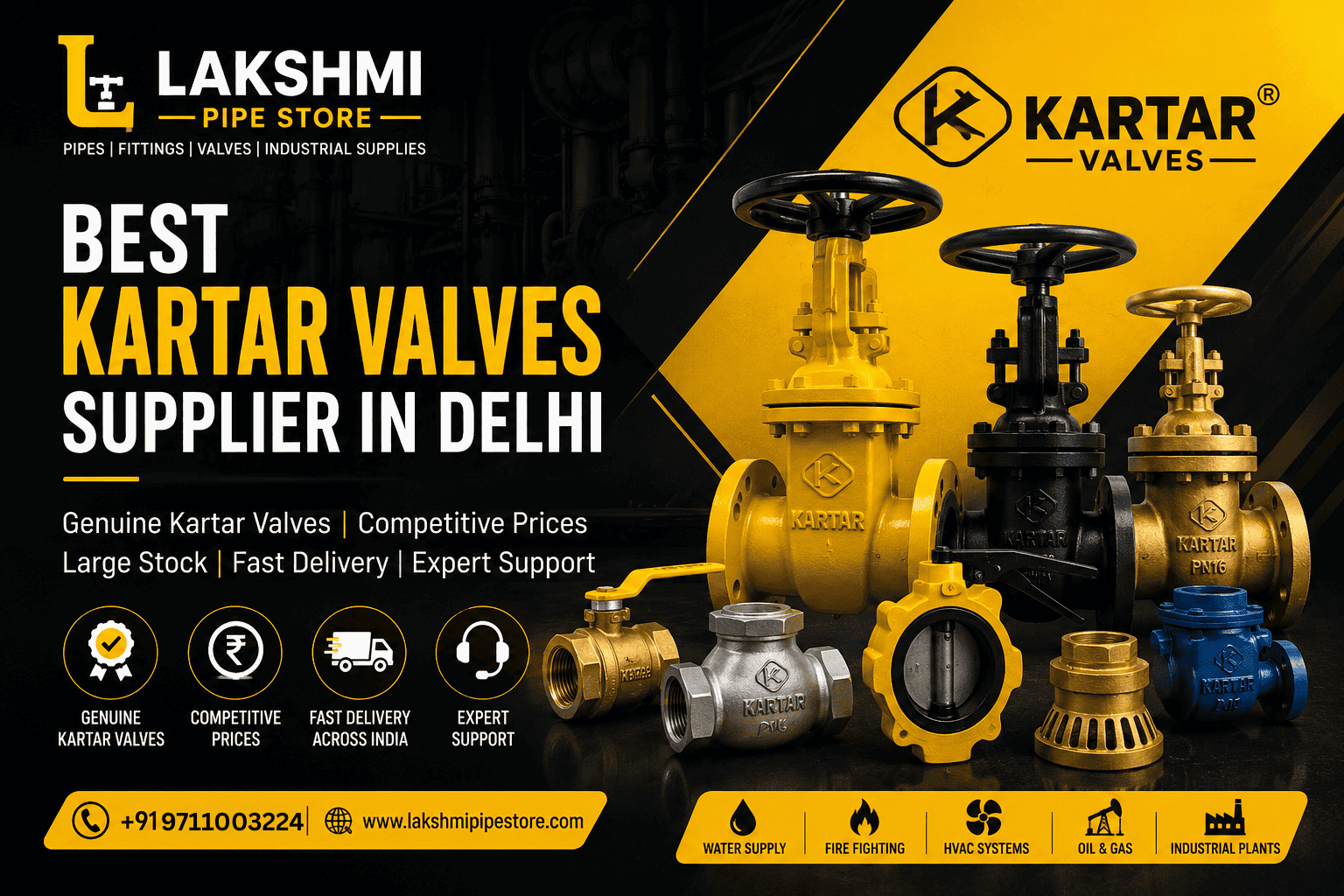 Best Kartar Valves Supplier in Delhi | Lakshmi Pipe Store