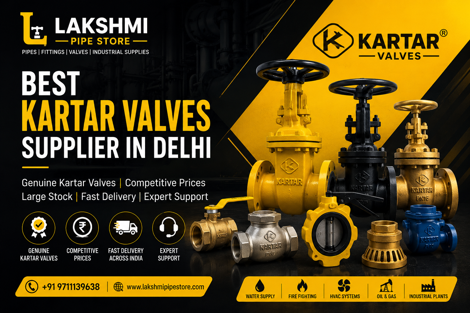 Best Kartar Valves Supplier in Delhi | Lakshmi Pipe Store