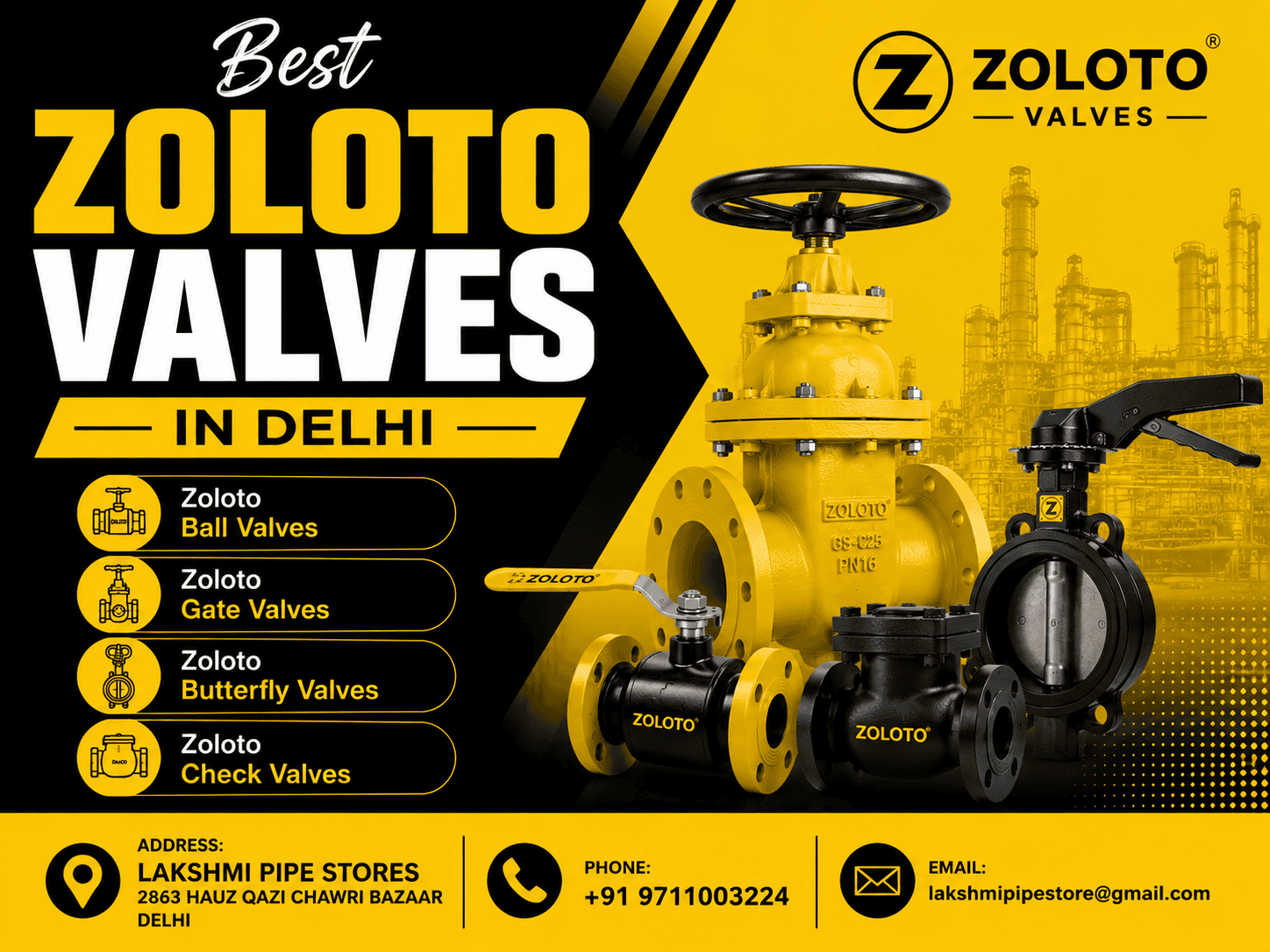 Best Zoloto Valves Supplier in Delhi — Genuine Products at Best Prices