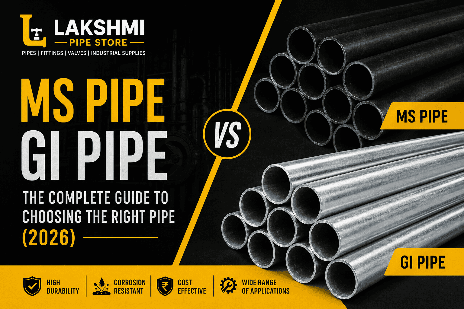 MS Pipe vs GI Pipe: The Complete Guide to Choosing the Right Pipe (2026)